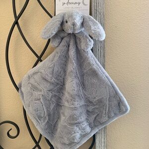 Gray Lovey Blanket with Bunny Plush